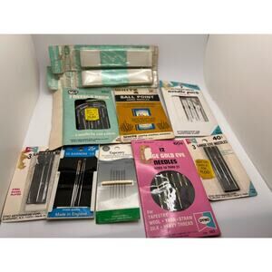 Vintage Sewing Needles and Notions Lot in Original packaging